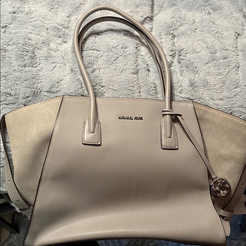Michael Kors Cream and Tan Leather Tote